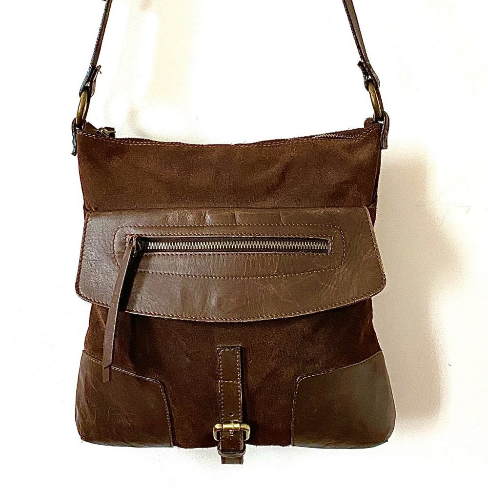 Giannotti brown suede cross body bag